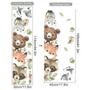 Forest Animals Cartoon Door Sticker Charming Watercolor Decor