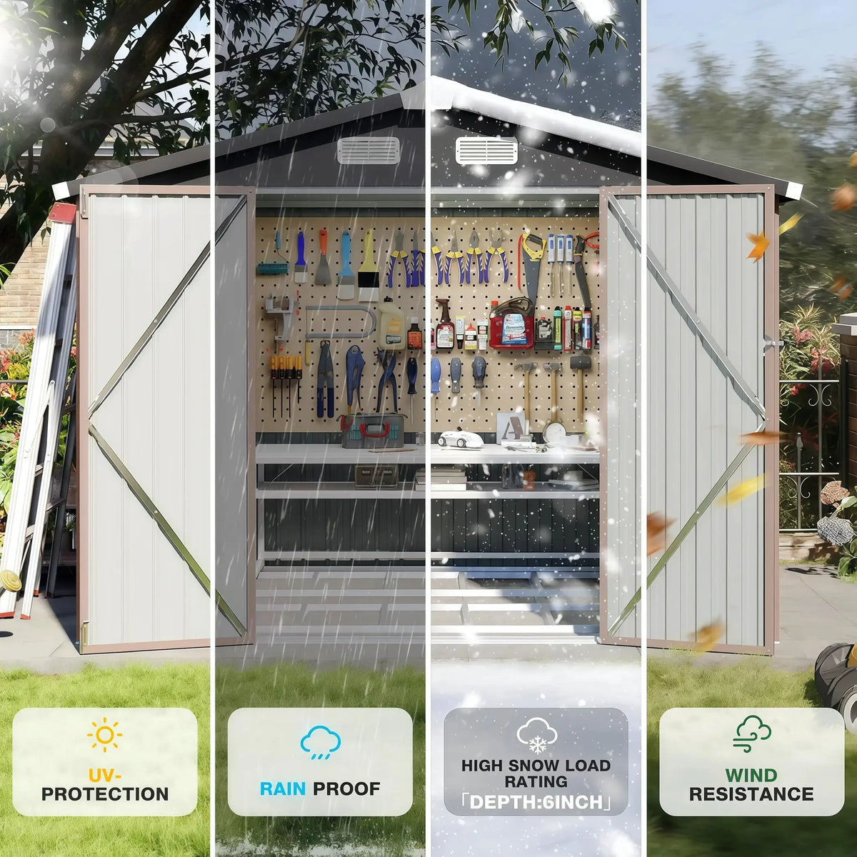 Galvanized 8x6 Outdoor Storage Shed
