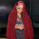 Burgundy 13x6 HD Lace Frontal Wig 99J Deep Wave Hair