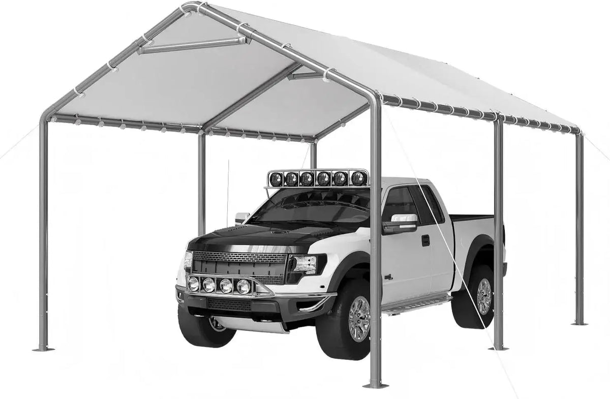 Portable Steel Carport Canopy White
