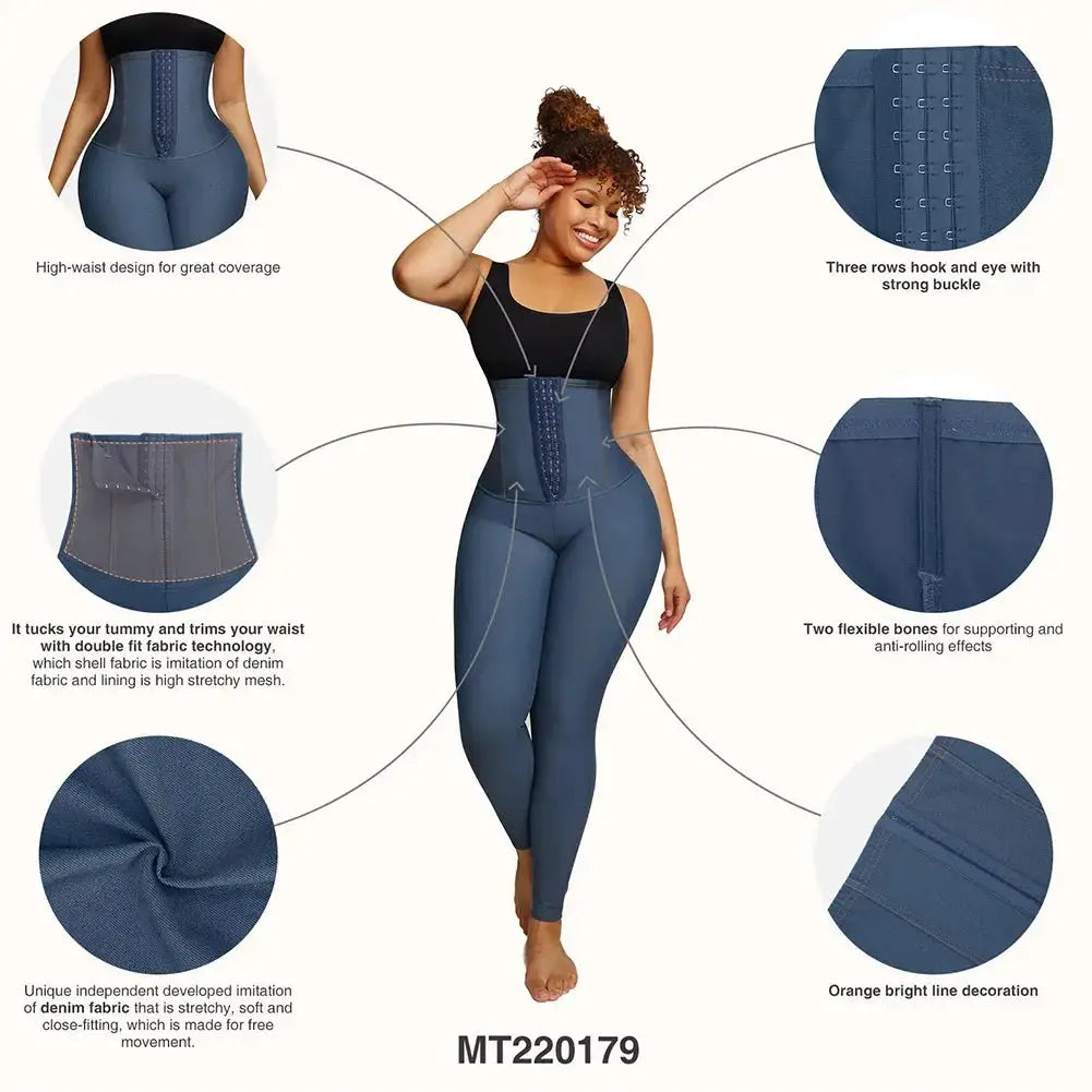 High Stretch Tummy Control Denim Like Leggings For Women