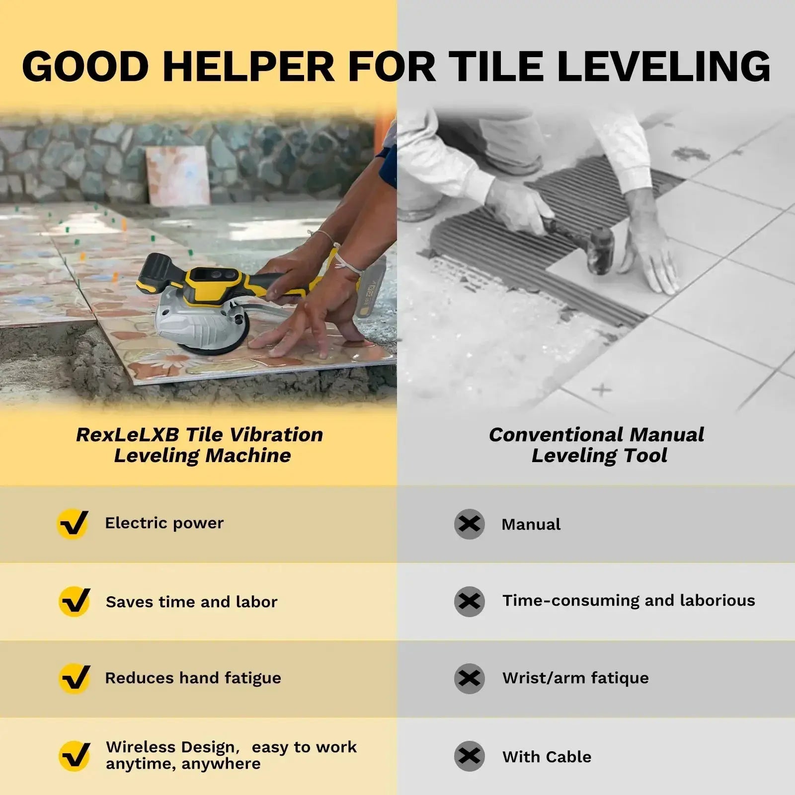 Cordless Brushless Tile Leveling Machine With 8 Speeds