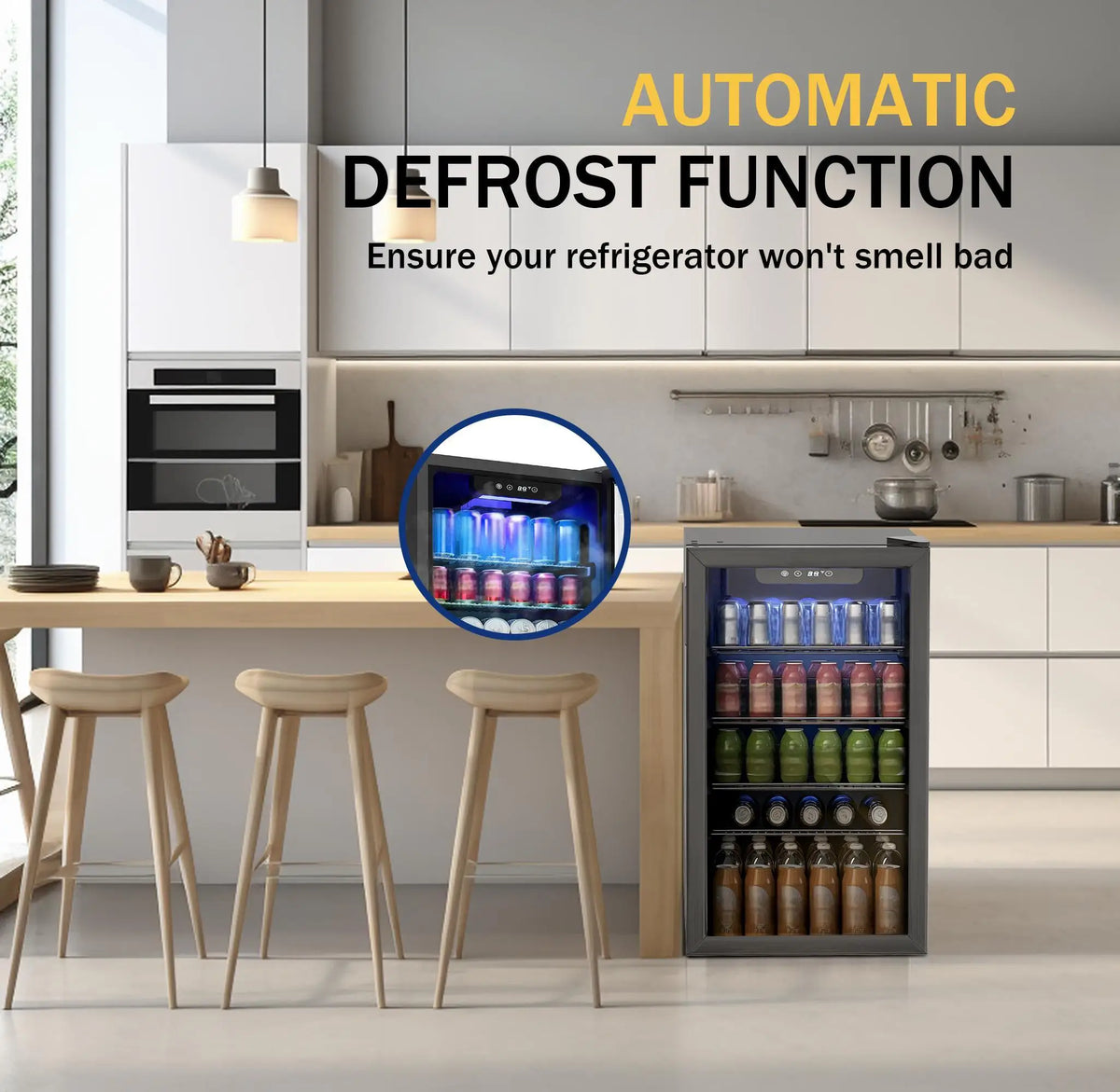 EKOJUCE Beverage Refrigerator and Cooler, Can Mini fridge — product view 2
