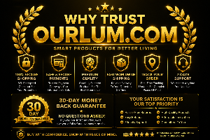 OURLUM.COM with trustworthiness features and a 30-day money-back guarantee