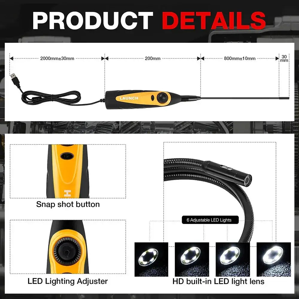 Launch VSP600 Videoscope Camera Endoscope Car Inspection