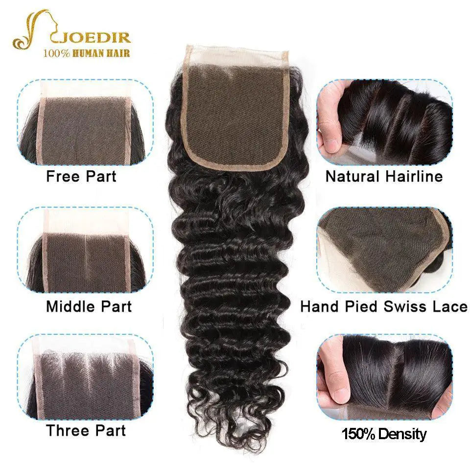 Brazilian Deep Wave Hair Bundle Set Remy Extensions