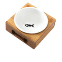 Ceramic Bamboo Pet Bowl Set Stylish Elevated Feeding Station