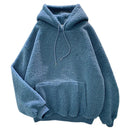 Stay Warm & Stylish Blue Velvet Cashmere Hoodie for Winter
