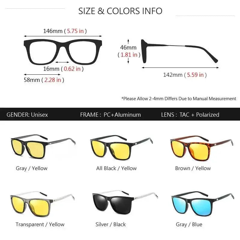 Mens Polarized Night Vision Driving Glasses AOWEAR