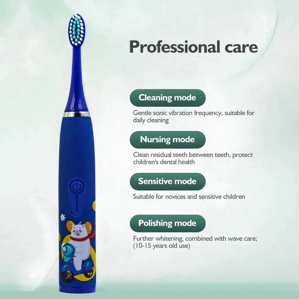Kids Electric Toothbrush Cartoon Pattern Ultrasonic