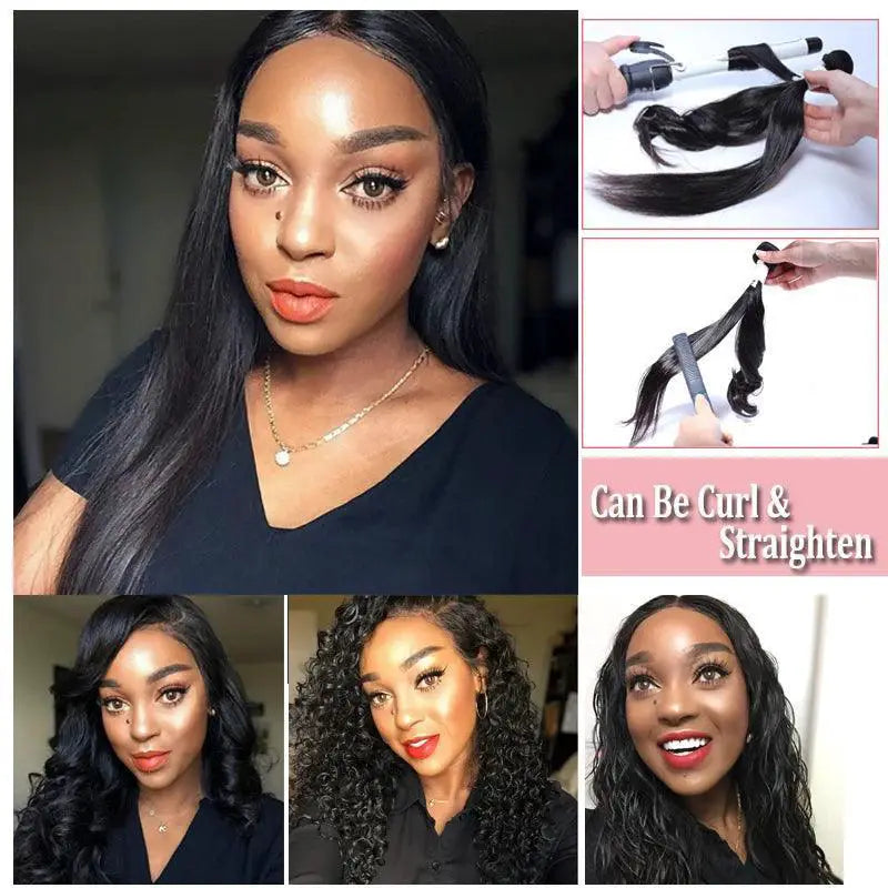 Ali Queen Deep Wave Brazilian Remy Bundle Kit Natural Black