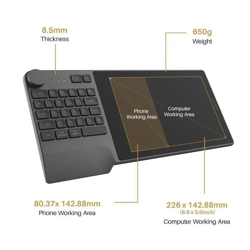 HUION Inspiroy Keydial KD200 Wireless Graphics Tablet