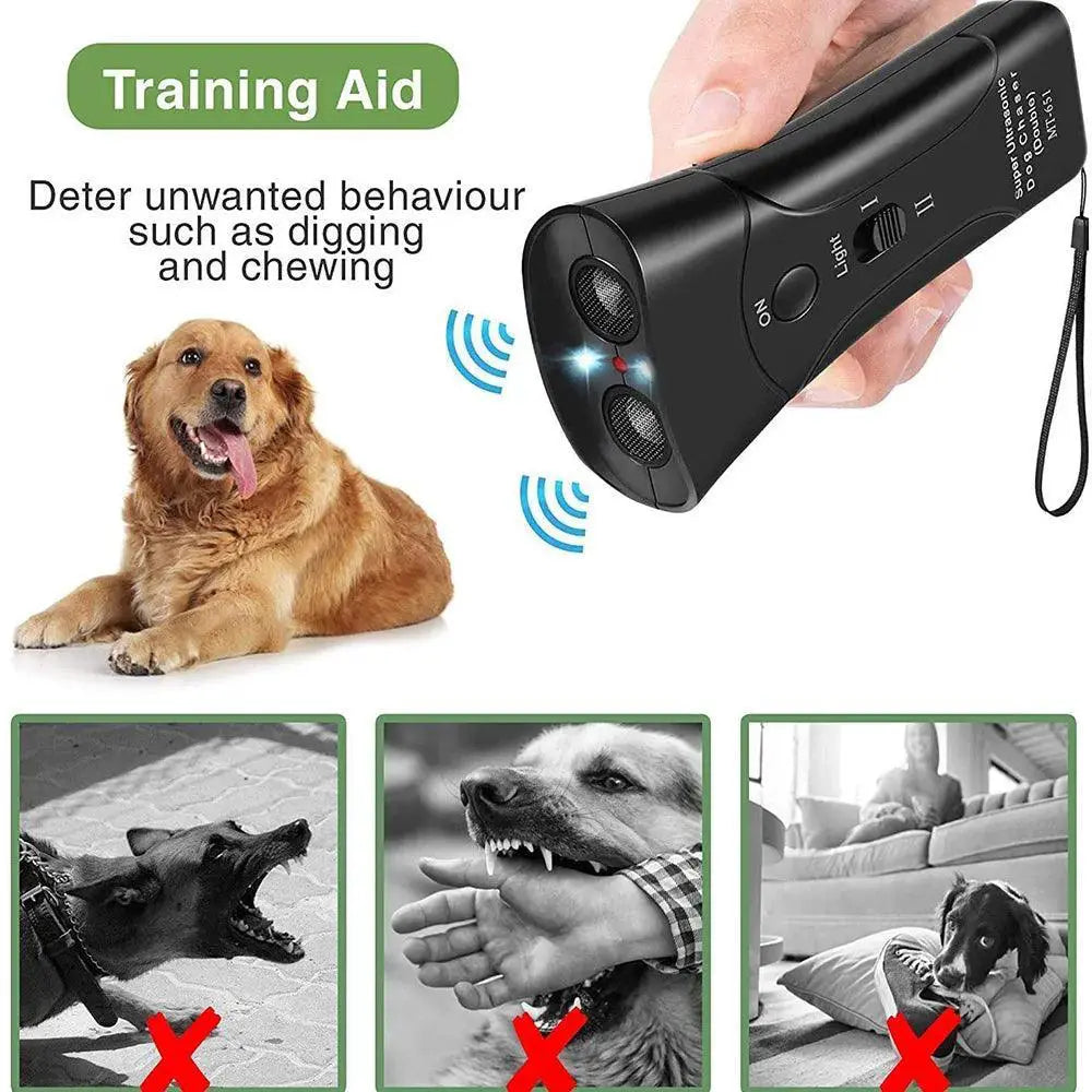 Pet Dog Anti Barking Ultrasonic Trainer With LED Flashlight
