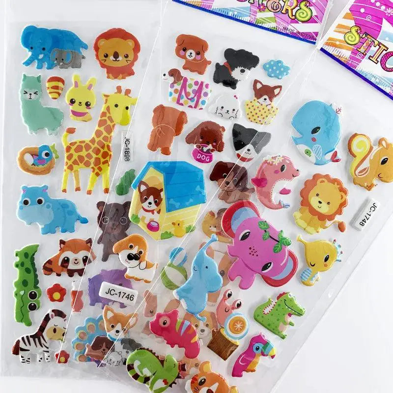 Cartoon Zoo Animals Sticker Set Waterproof Reusable Kids