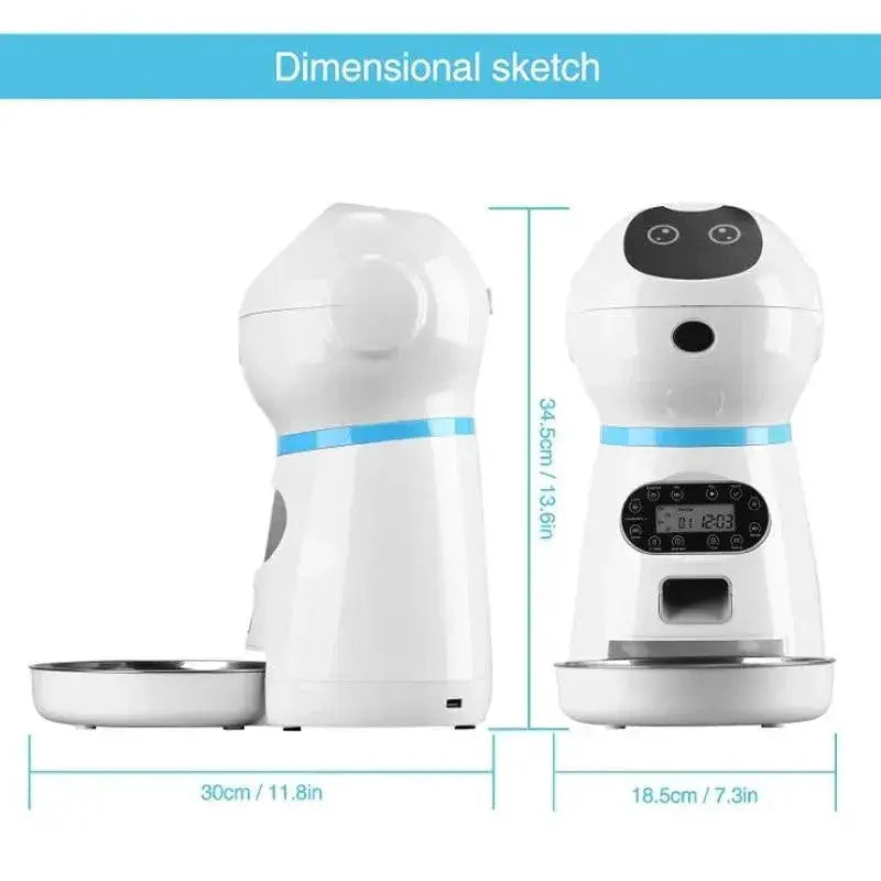 Automatic Pet Feeder Smart Food Dispenser Stainless Bowl