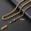Cuban Chain Necklace: Stainless Steel Link Chain in Gold