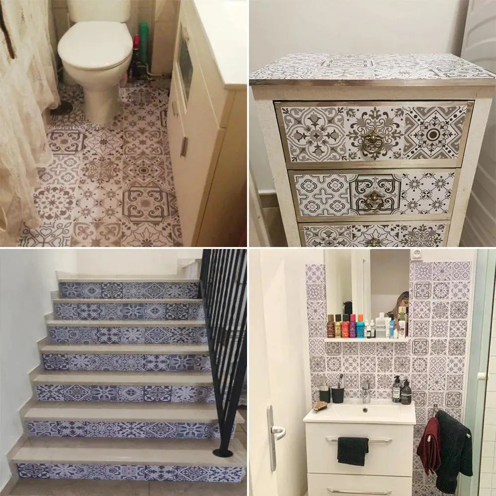 Retro Charm Tile Sticker Set for Vintage Kitchen Decor