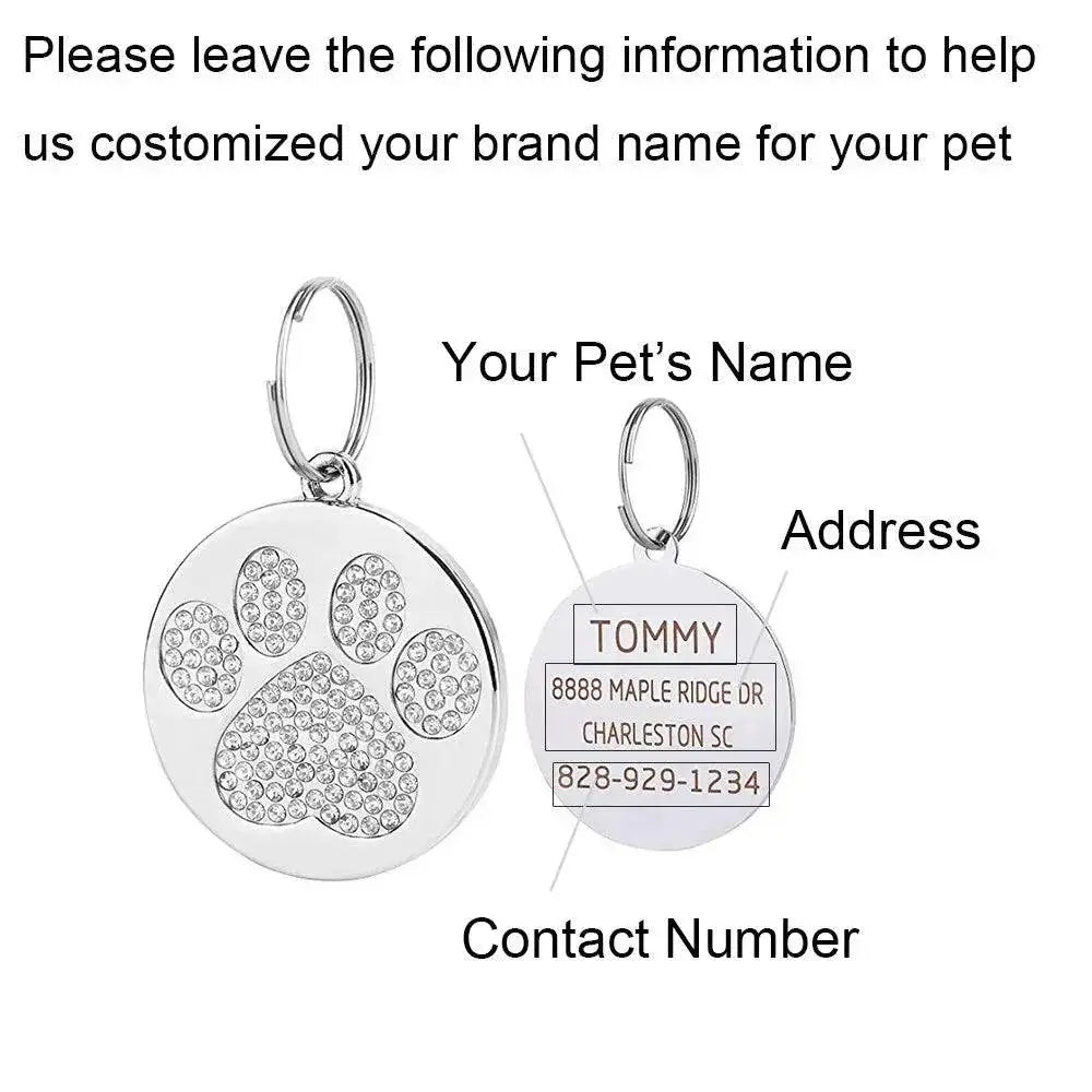 Engraved Personalized Pet ID Tags Custom Dog Collar Tags