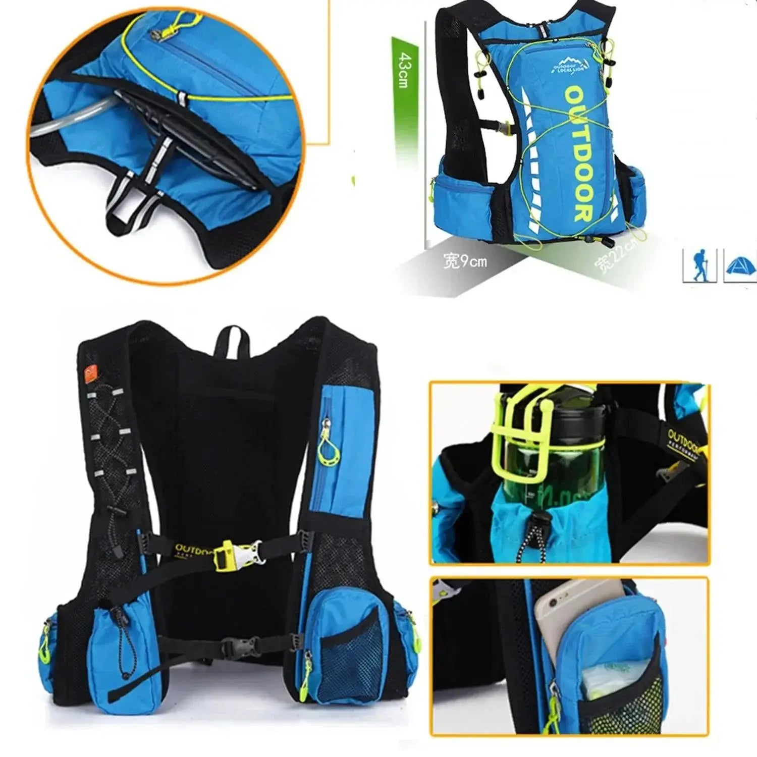 8L Waterproof Adventure Backpack With Hydration System