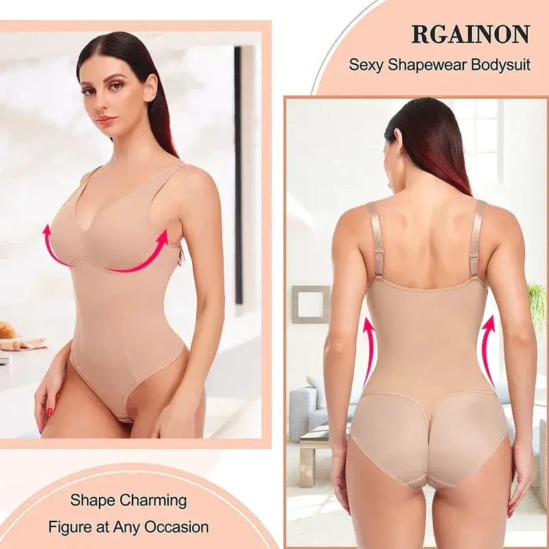 Women's Body Shaper Bodysuit With Padded Bra Support