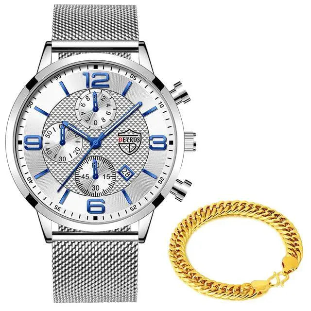Elegant Mesh Steel Watch for Gentlemen — product view 10
