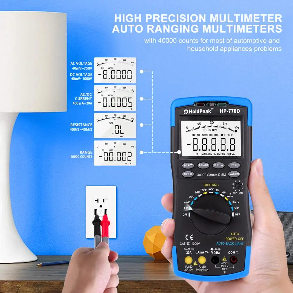 HoldPeak Digital Multimeter High-Accuracy Auto Range True RMS — product view 5