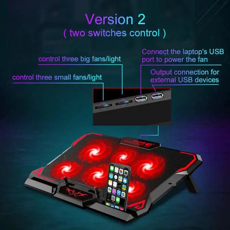 Coolcold Gaming Laptop Cooler For 17 Inch Notebooks