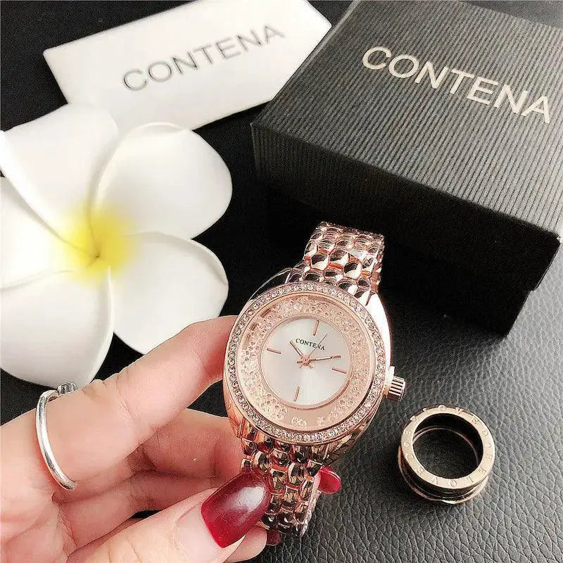 Luxury Gold Rhinestone Womens Watch Timeless Elegance