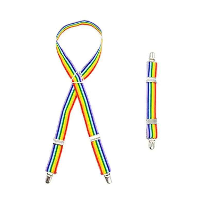 Rainbow Stripe Dog Diaper Suspenders For Pet Clothing