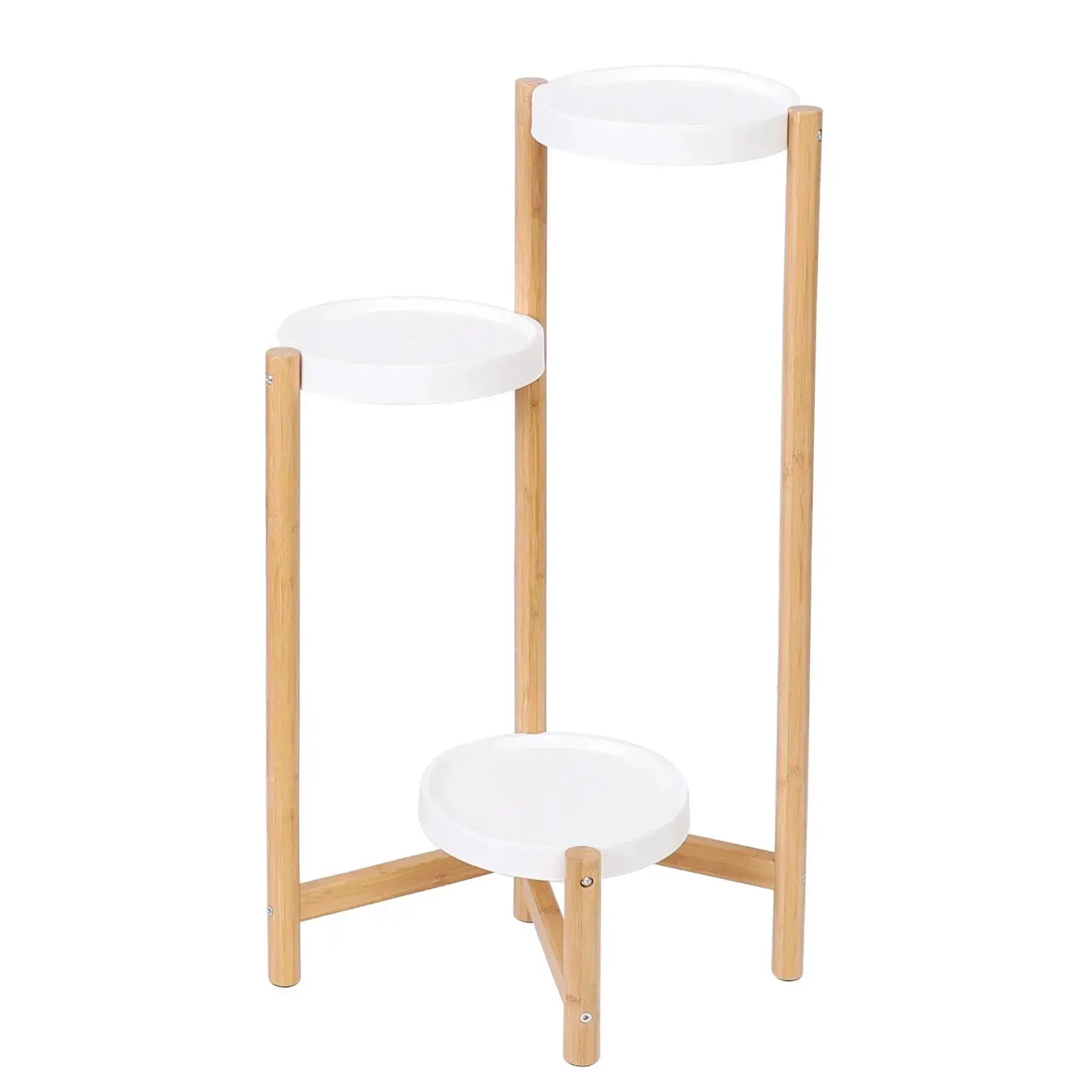 Bamboo Indoor 3 Tier Tall Corner Plant Stand Holder