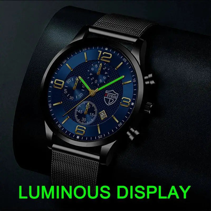 Elegant Stainless Steel Mesh Bracelet Watch For Gentlemen
