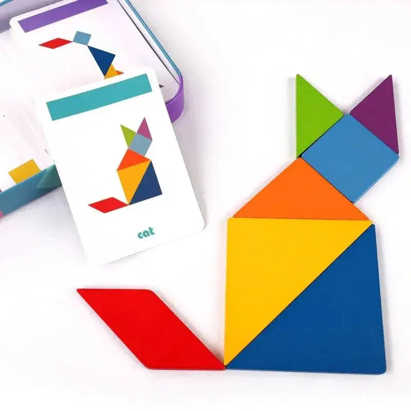 Wooden Animal Jigsaw Puzzle Tangram Toy for Kids Gift Idea
