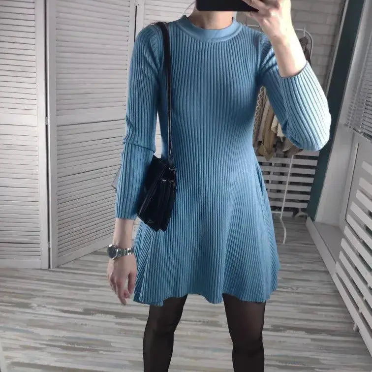 Knit Elegance Sweater Dress Chic A Line Style For Women