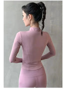 Breathable Womens Zip Sports Jacket Yoga