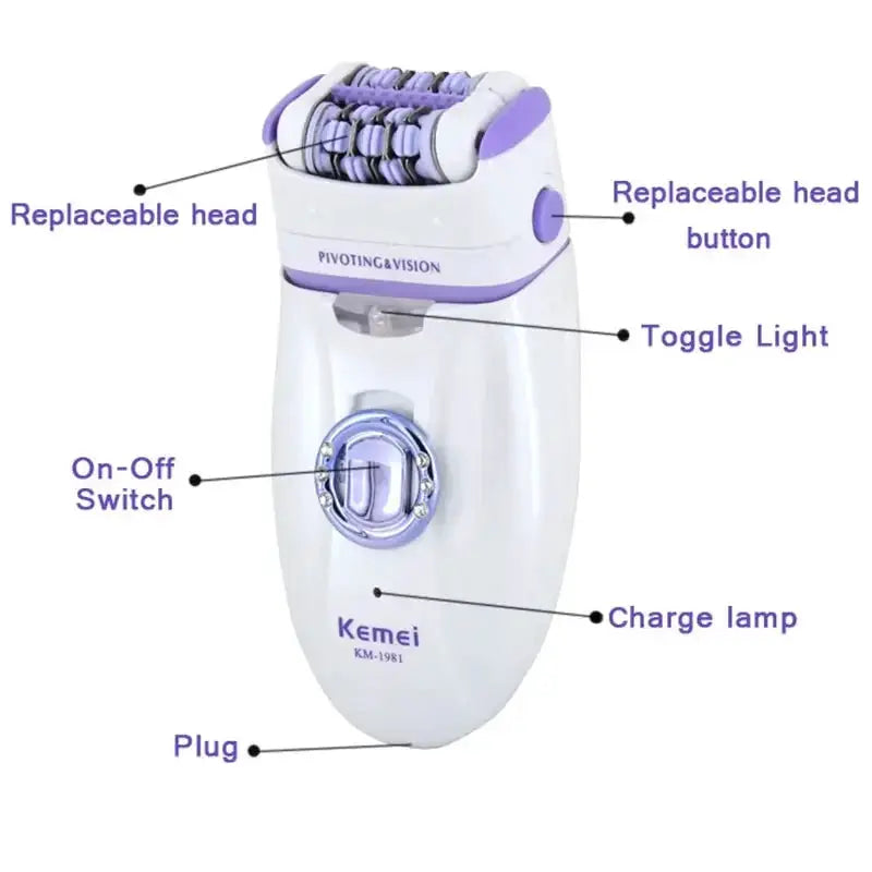 1981 3in1 Electric Women Epilator Hair Removal Tool