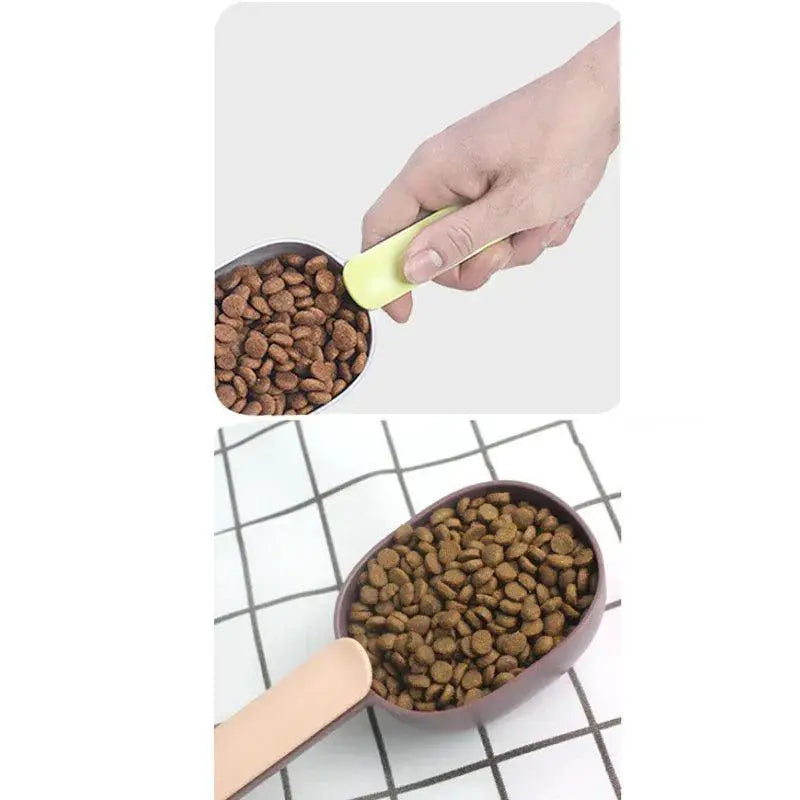 Pet Food Scoop With Sealing Clip And Measuring Cup Tool
