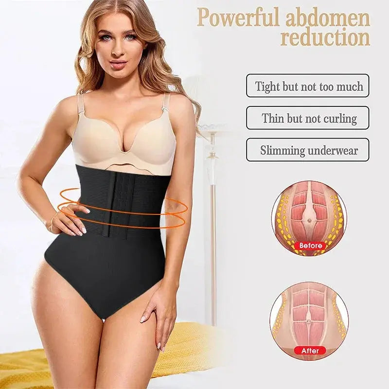 High Waist Tummy Control Thong Slimming Body Shaper Women