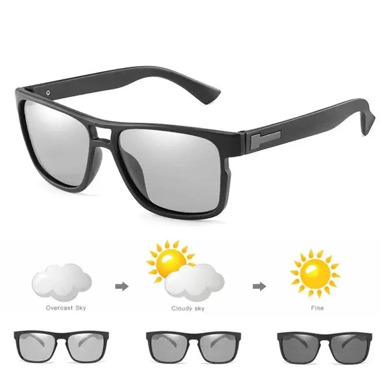 Mens Polarized Photochromic Sunglasses For Day Night Driving