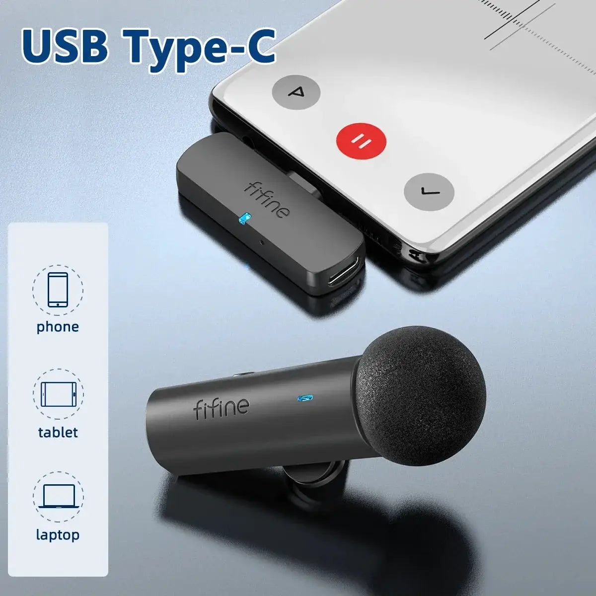 Wireless Lavalier Microphone Type C Mini MIC Clear Audio