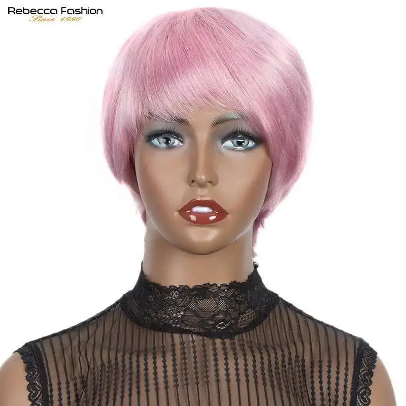 Highlighted Pixie Cut Brazilian Wig Remy Hair Easy Wear