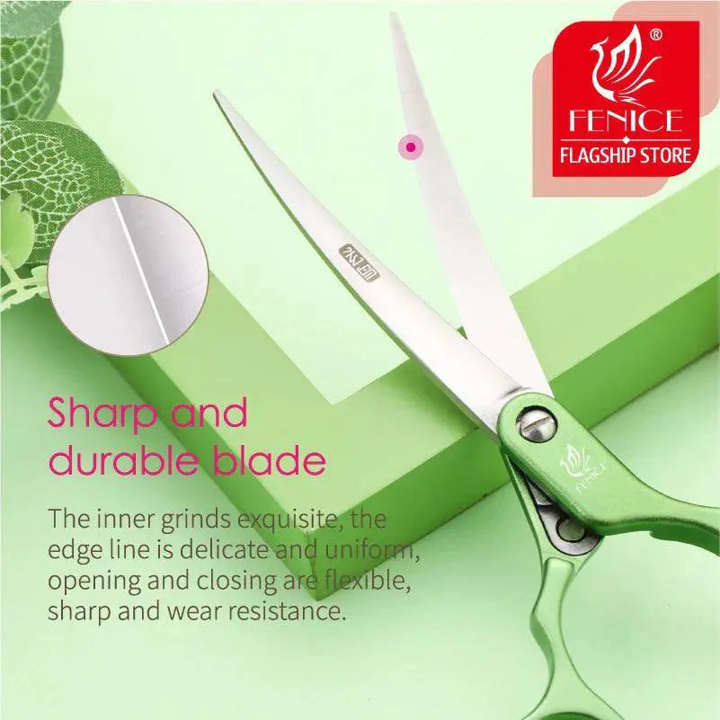 Fenice Curved Grooming Scissors for Dogs and Cats Precision
