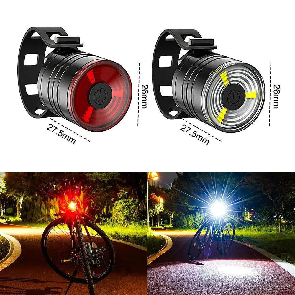 Waterproof Mini Bike Lamp Front Light White Taillight Red