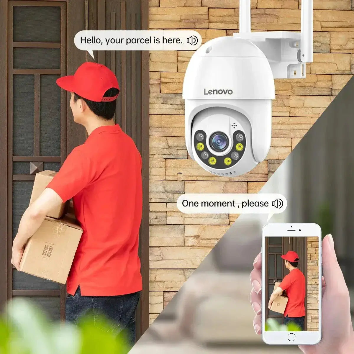 AI Outdoor Security Camera Night Vision And Human Detection