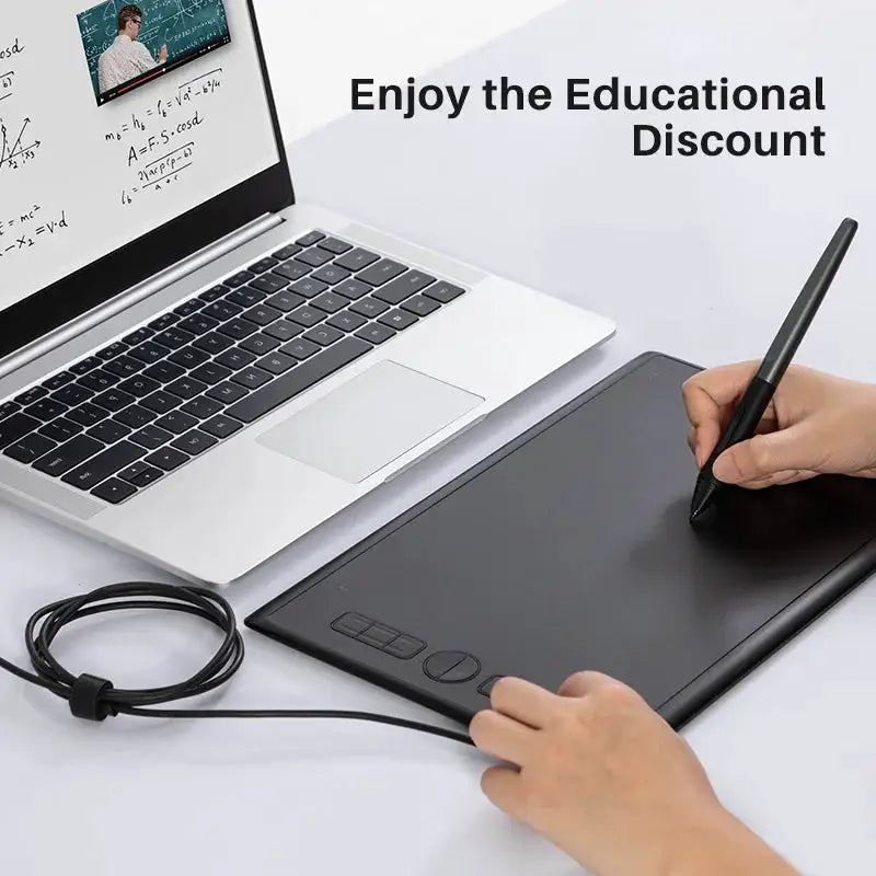 10x6 Inch HUION H610X Graphics Tablet Animation Design Drawing Tablets with 8 Keys Tilt Support Batter-free 8192 Pressure Stylus