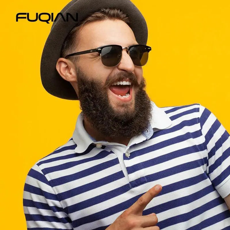 Retro Half Frame Polarized Sunglasses For Men And Women