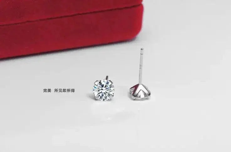 Sparkling Crystal Silver Stud Earrings Wedding Jewelry