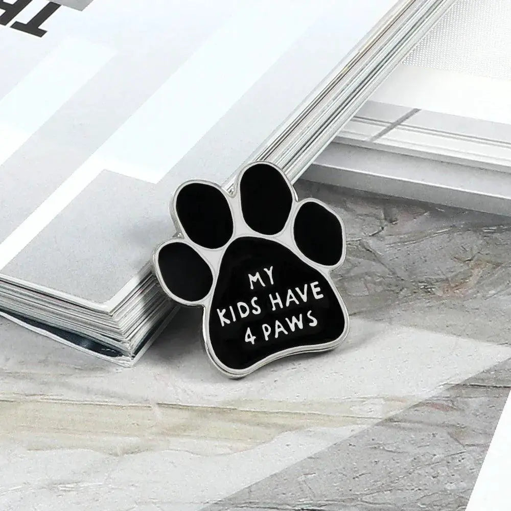 I Love My Dogs Paw Brooch Enamel Pin For Dog Lovers