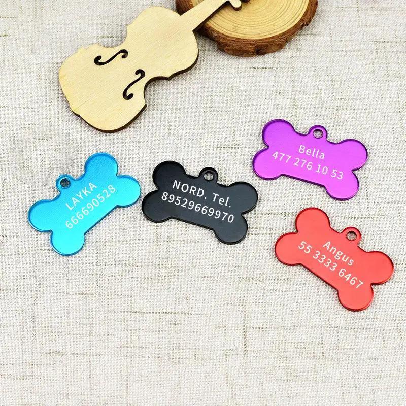 Personalized Engraved Pet ID Tags for Dogs and Cats Set