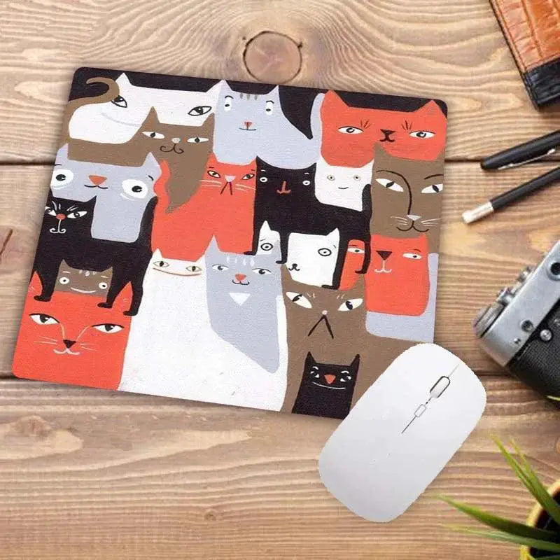 Cartoon Cat Head Mouse Pad For Laptop Gaming Setup