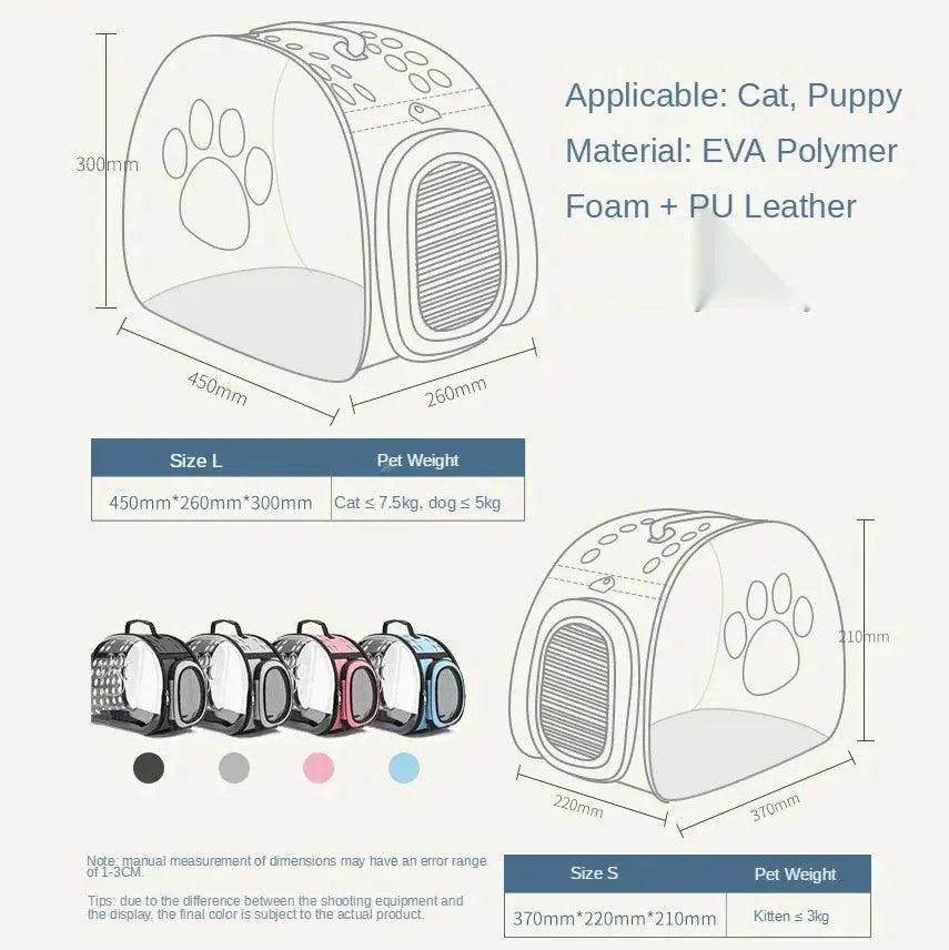 Cat Space Capsule Transparent Pet Carrier Backpack